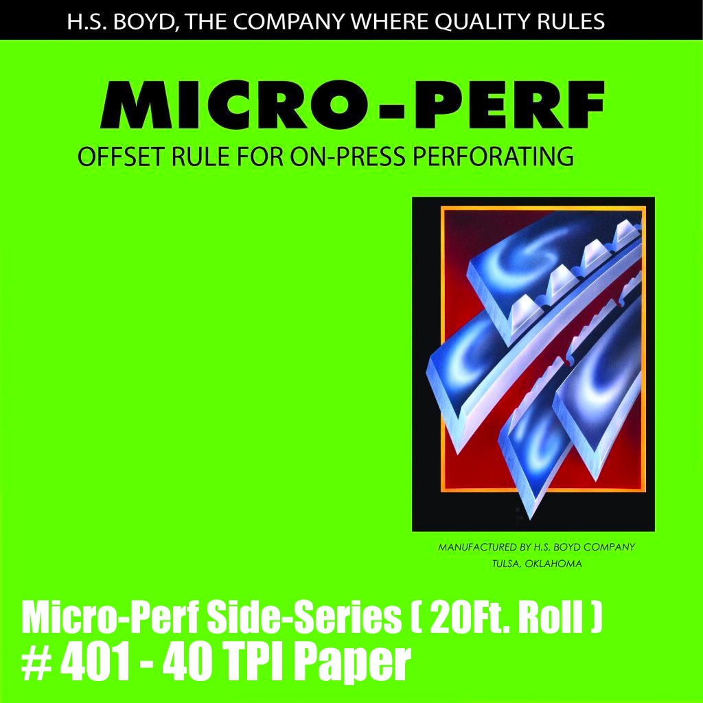 HS Boyd Micro Perf 30 Tooth Paper #300 10ft/3.1m Bindery Supplies Micro Perf 